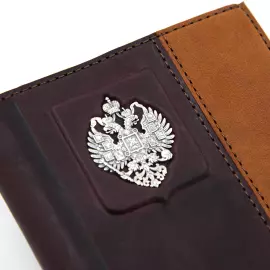 Обложка для документов "Символ" с серебряной накладкой